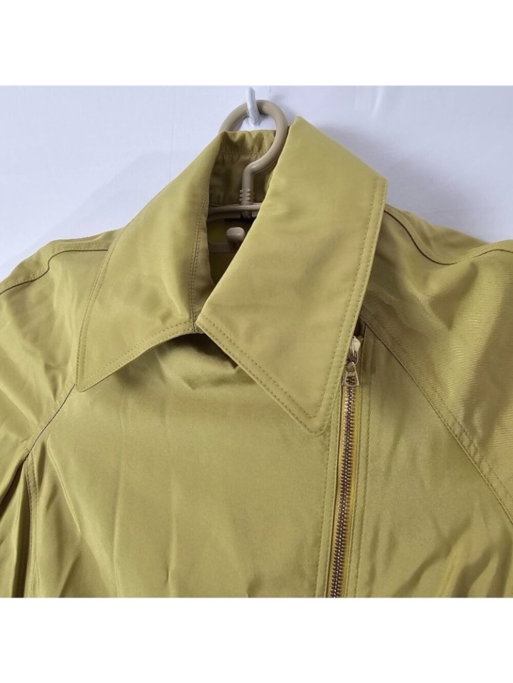 NWT Lafayette 148 Swing Jacket Womens 4 Pistachio Polished Lux Green Coat Zip - Picture 8 of 15